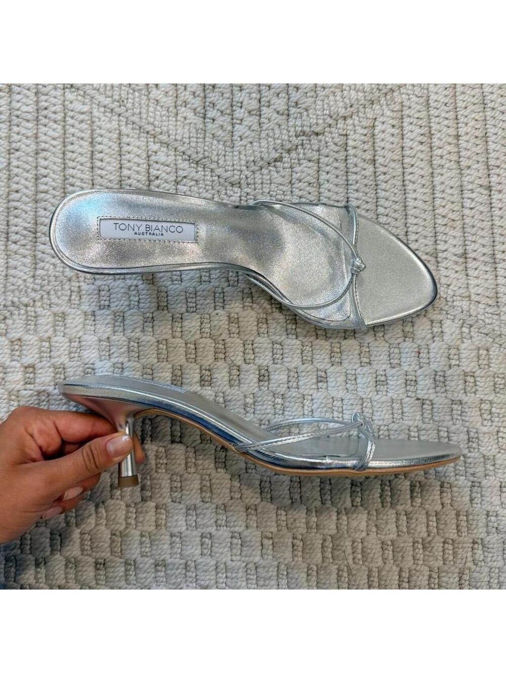 Tony Bianco Dana Heel in Silver Metallic